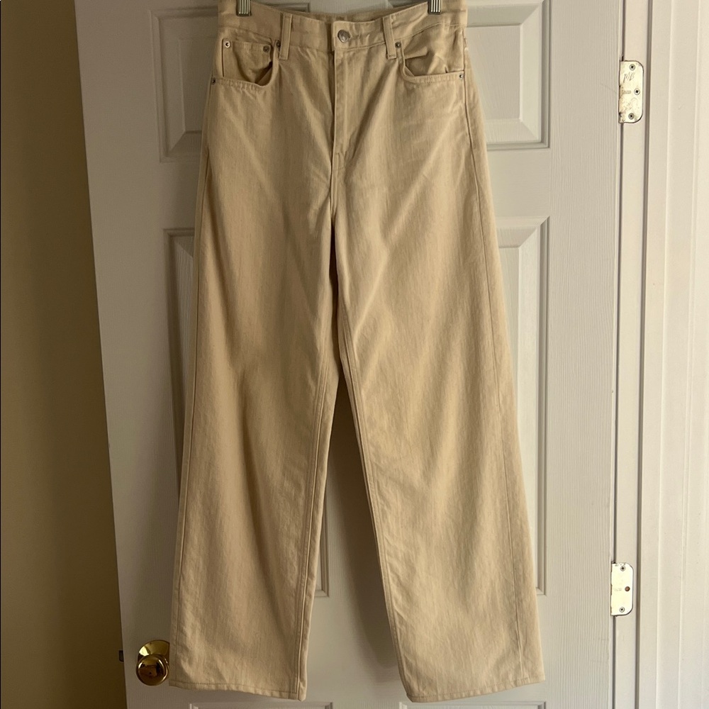 ZARA Cream High-Waist Trousers